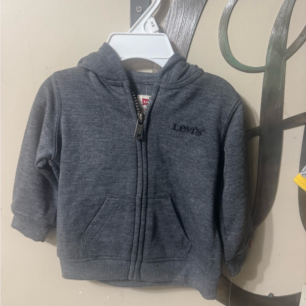 Baby Levi’s Full Zip Up Jacket Hooded Size 6 Months Grey New With Tag Regular$42